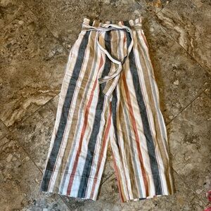 madewell linen blend striped wide leg pants made